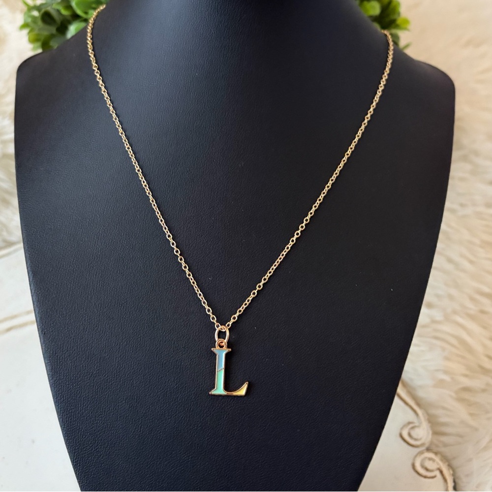 Gold Initial Colorful Necklace (choose 1)